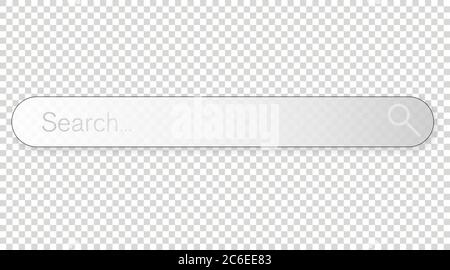 browser search bar with magnifier isolated on transparent background vector illustration Stock Vector