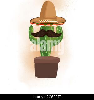 Mexican cactus vector illustration Stock Photo