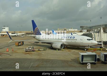 HOUSTON, TX -3 JUL 2020- View of airplanes from United Airlines (UA) and  United Express at the George Bush Intercontinental Airport (IAH) in Houston  Stock Photo - Alamy