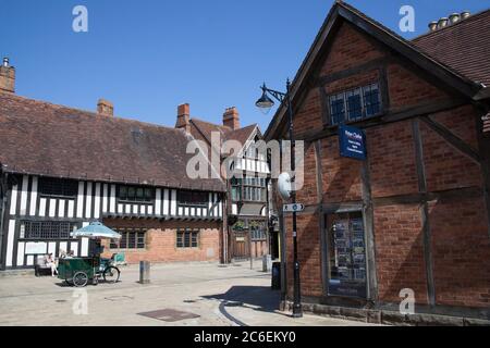 Views of Henley street including the library in Stratford upon Avon in Warwickshire in the UK, taken 22nd June 2020 Stock Photo