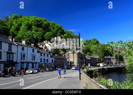 View of Matlock Bath on the river Derwent, Peak District National Park, Derbyshire Dales, England, UK Stock Photo