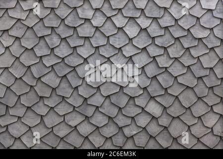 unusual  wooden roof tiles texture Stock Photo