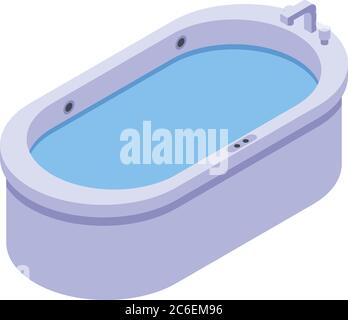 Jacuzzi bath icon, isometric style Stock Vector
