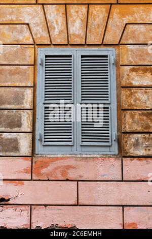 Italy, Lazio, Rome, Regola, Shuttered Window Stock Photo
