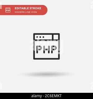 Php Simple vector icon. Illustration symbol design template for web mobile UI element. Perfect color modern pictogram on editable stroke. Php icons fo Stock Vector