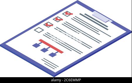 Testing software scenario icon, isometric style Stock Vector