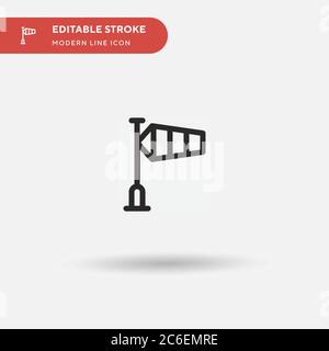 Wind Signal Simple vector icon. Illustration symbol design template for web mobile UI element. Perfect color modern pictogram on editable stroke. Wind Stock Vector