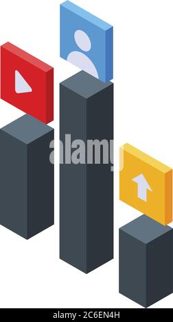 Priority testing software icon, isometric style Stock Vector