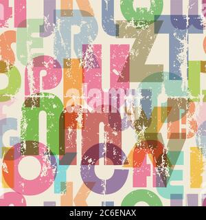 seamless alphabet background,  Letter pattern, vector illustration Stock Vector