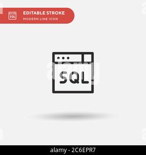 Sql Simple vector icon. Illustration symbol design template for web mobile UI element. Perfect color modern pictogram on editable stroke. Sql icons fo Stock Vector