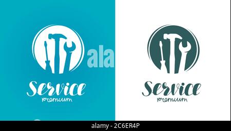 Service logo or label. Construction, repair vector illustration Stock Vector