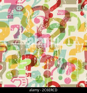 seamless question mark background, multicolored pattern, vector illustration Stock Vector