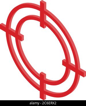 Testing software target icon, isometric style Stock Vector