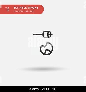 Marshmallow Simple vector icon. Illustration symbol design template for web mobile UI element. Perfect color modern pictogram on editable stroke. Mars Stock Vector