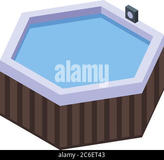 Bathroom jacuzzi icon, isometric style Stock Vector