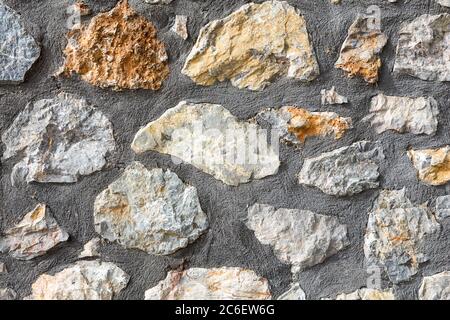 Pattern gray stone wall texture. Stone wall texture for background. Stock Photo