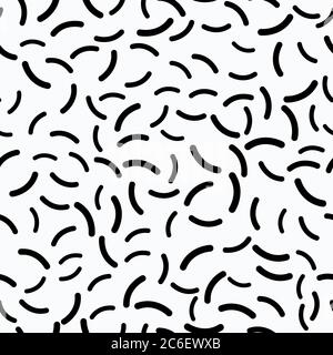 Black and white doodle seamless pattern. Micro elements scribbled print. Vector Stock Vector