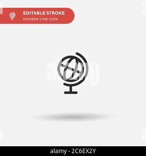 Globe Simple vector icon. Illustration symbol design template for web mobile UI element. Perfect color modern pictogram on editable stroke. Globe icons for your business project Stock Vector