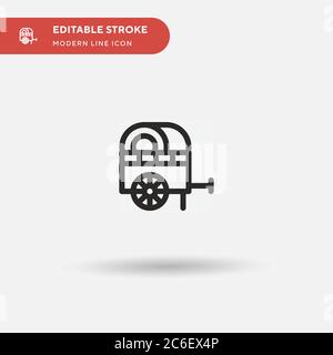 Cart Simple vector icon. Illustration symbol design template for web mobile UI element. Perfect color modern pictogram on editable stroke. Cart icons for your business project Stock Vector