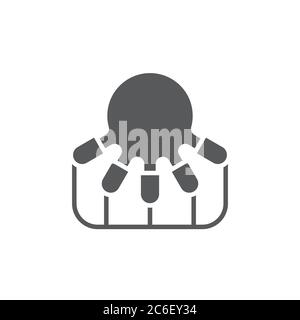Automatic milking udder vector icon symbol isolated on white background Stock Vector