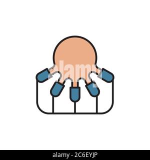 Automatic milking udder vector icon symbol isolated on white background Stock Vector