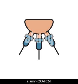 Automatic milking udder vector icon symbol isolated on white background Stock Vector