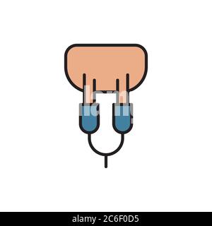 Automatic milking udder vector icon symbol isolated on white background Stock Vector