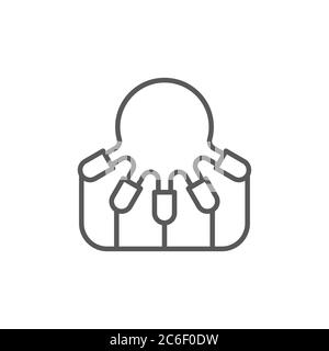 Automatic milking udder vector icon symbol isolated on white background Stock Vector