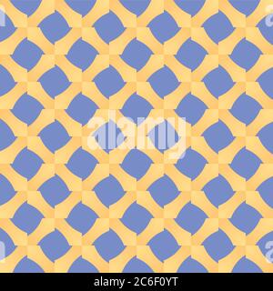 Vector seamless pattern texture background with geometric shapes, gradient colored in blue and yellow colors. Stock Vector