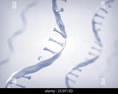 Abstract single strand ribonucleic acid concept, RNA research and therapy Stock Photo