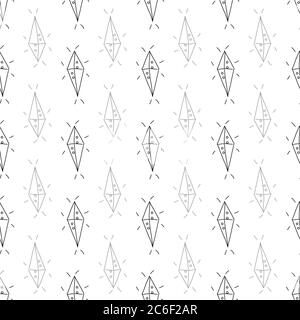 Shining Diamond shape Doodle Pattern Filled Seamless pattern Vector hand drawn illustration surface design Stock Vector