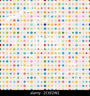 polka dots,  seamless pattern, grungy Stock Vector