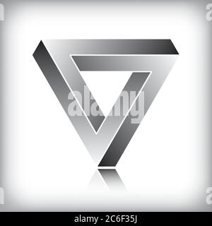 Impossible triangle, optical illusion. EPS10 vector format Stock Vector