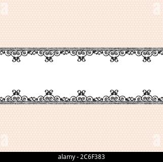 Vintage lace border with space for your text. Horizontally seamless. EPS10 vector format Stock Vector