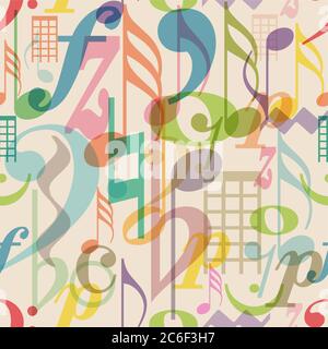 seamless pattern musical symbols, vector illustration Stock Vector