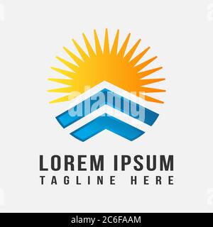 Solar energy icon trendy and modern symbol for graphic and web design. Sunrise icon vector design template. Vector illustration EPS.8 EPS.10 Stock Vector