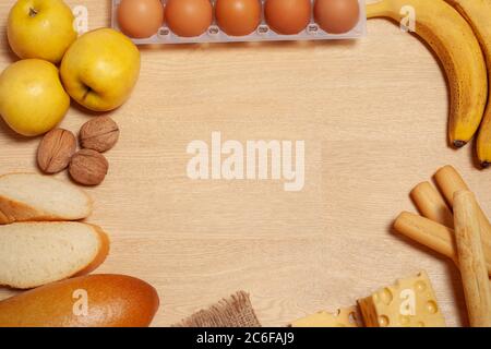 Creative layout made of fruits. Flat lay. Stock Photo