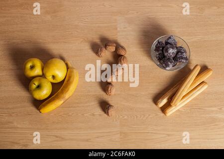 Creative layout made of fruits. Flat lay. Stock Photo