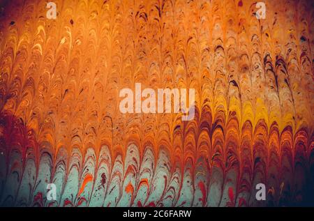 abstract marbling art patterns in paint as background Stock Photo