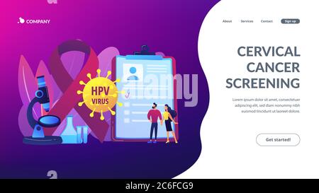 Risk factors for HPV concept landing pageation Stock Vector