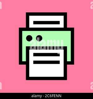 Printer for paper icon. Stock Vector