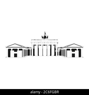 Brandenburg gate. Outline Brandenburg gate vector for web design isolated on white background Stock Vector