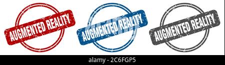 augmented reality stamp. augmented reality sign. augmented reality label set Stock Vector