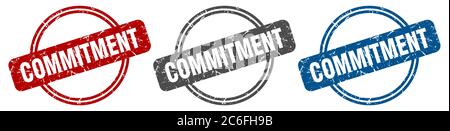 commitment stamp. commitment sign. commitment label set Stock Vector
