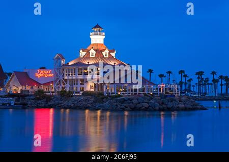 Parkers Lighthouse & Restaurant, Shoreline Village, Long Beach City, Los Angeles, California, USA Stock Photo