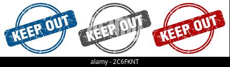 keep out stamp. keep out sign. keep out label set Stock Vector