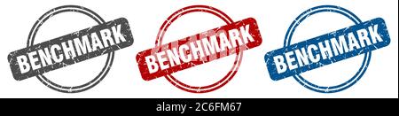 benchmark stamp. benchmark sign. benchmark label set Stock Vector