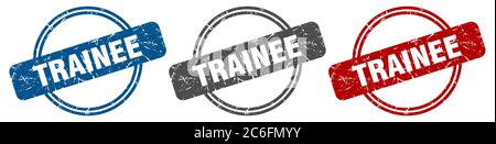 trainee stamp. trainee sign. trainee label set Stock Vector