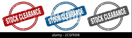 stock clearance stamp. stock clearance sign. stock clearance label set Stock Vector