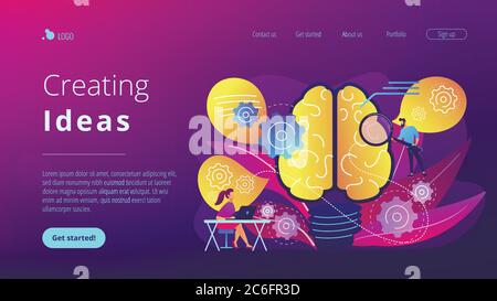 Creating ideas concept landing page. Stock Vector
